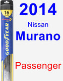 Passenger Wiper Blade for 2014 Nissan Murano - Hybrid