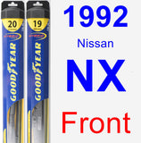 Front Wiper Blade Pack for 1992 Nissan NX - Hybrid