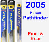 Front & Rear Wiper Blade Pack for 2005 Nissan Pathfinder - Hybrid