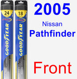 Front Wiper Blade Pack for 2005 Nissan Pathfinder - Hybrid
