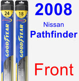 Front Wiper Blade Pack for 2008 Nissan Pathfinder - Hybrid