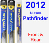 Front & Rear Wiper Blade Pack for 2012 Nissan Pathfinder - Hybrid