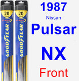 Front Wiper Blade Pack for 1987 Nissan Pulsar NX - Hybrid