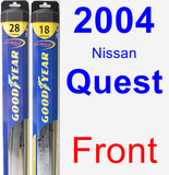 Front Wiper Blade Pack for 2004 Nissan Quest - Hybrid