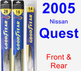 Front & Rear Wiper Blade Pack for 2005 Nissan Quest - Hybrid