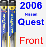 Front Wiper Blade Pack for 2006 Nissan Quest - Hybrid