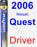 Driver Wiper Blade for 2006 Nissan Quest - Hybrid