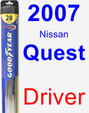 Driver Wiper Blade for 2007 Nissan Quest - Hybrid