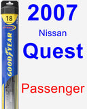 Passenger Wiper Blade for 2007 Nissan Quest - Hybrid