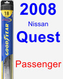 Passenger Wiper Blade for 2008 Nissan Quest - Hybrid