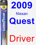 Driver Wiper Blade for 2009 Nissan Quest - Hybrid