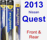 Front & Rear Wiper Blade Pack for 2013 Nissan Quest - Hybrid