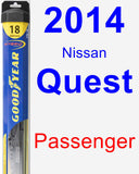 Passenger Wiper Blade for 2014 Nissan Quest - Hybrid