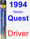 Driver Wiper Blade for 1994 Nissan Quest - Hybrid