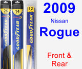 Front & Rear Wiper Blade Pack for 2009 Nissan Rogue - Hybrid