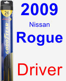 Driver Wiper Blade for 2009 Nissan Rogue - Hybrid