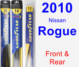 Front & Rear Wiper Blade Pack for 2010 Nissan Rogue - Hybrid