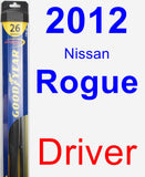 Driver Wiper Blade for 2012 Nissan Rogue - Hybrid