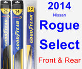 Front & Rear Wiper Blade Pack for 2014 Nissan Rogue Select - Hybrid