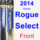 Front Wiper Blade Pack for 2014 Nissan Rogue Select - Hybrid