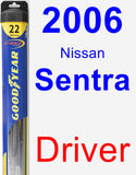 Driver Wiper Blade for 2006 Nissan Sentra - Hybrid