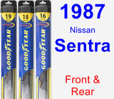 Front & Rear Wiper Blade Pack for 1987 Nissan Sentra - Hybrid