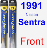 Front Wiper Blade Pack for 1991 Nissan Sentra - Hybrid