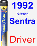 Driver Wiper Blade for 1992 Nissan Sentra - Hybrid