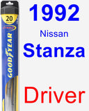 Driver Wiper Blade for 1992 Nissan Stanza - Hybrid