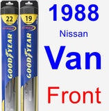 Front Wiper Blade Pack for 1988 Nissan Van - Hybrid