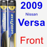 Front Wiper Blade Pack for 2009 Nissan Versa - Hybrid