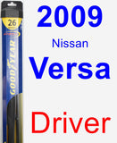 Driver Wiper Blade for 2009 Nissan Versa - Hybrid