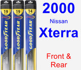 Front & Rear Wiper Blade Pack for 2000 Nissan Xterra - Hybrid