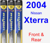 Front & Rear Wiper Blade Pack for 2004 Nissan Xterra - Hybrid