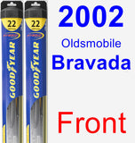 Front Wiper Blade Pack for 2002 Oldsmobile Bravada - Hybrid