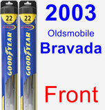 Front Wiper Blade Pack for 2003 Oldsmobile Bravada - Hybrid