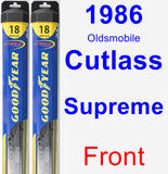 Front Wiper Blade Pack for 1986 Oldsmobile Cutlass Supreme - Hybrid