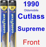 Front Wiper Blade Pack for 1990 Oldsmobile Cutlass Supreme - Hybrid