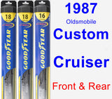 Front & Rear Wiper Blade Pack for 1987 Oldsmobile Custom Cruiser - Hybrid