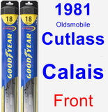 Front Wiper Blade Pack for 1981 Oldsmobile Cutlass Calais - Hybrid