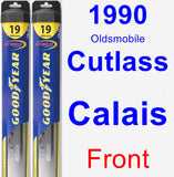 Front Wiper Blade Pack for 1990 Oldsmobile Cutlass Calais - Hybrid