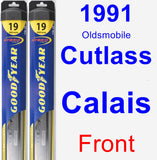 Front Wiper Blade Pack for 1991 Oldsmobile Cutlass Calais - Hybrid