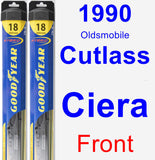 Front Wiper Blade Pack for 1990 Oldsmobile Cutlass Ciera - Hybrid