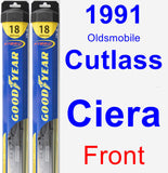 Front Wiper Blade Pack for 1991 Oldsmobile Cutlass Ciera - Hybrid