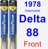 Front Wiper Blade Pack for 1978 Oldsmobile Delta 88 - Hybrid