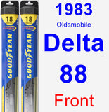 Front Wiper Blade Pack for 1983 Oldsmobile Delta 88 - Hybrid