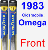 Front Wiper Blade Pack for 1983 Oldsmobile Omega - Hybrid