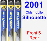 Front & Rear Wiper Blade Pack for 2001 Oldsmobile Silhouette - Hybrid