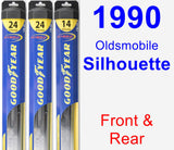 Front & Rear Wiper Blade Pack for 1990 Oldsmobile Silhouette - Hybrid