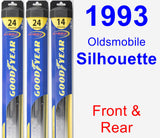 Front & Rear Wiper Blade Pack for 1993 Oldsmobile Silhouette - Hybrid